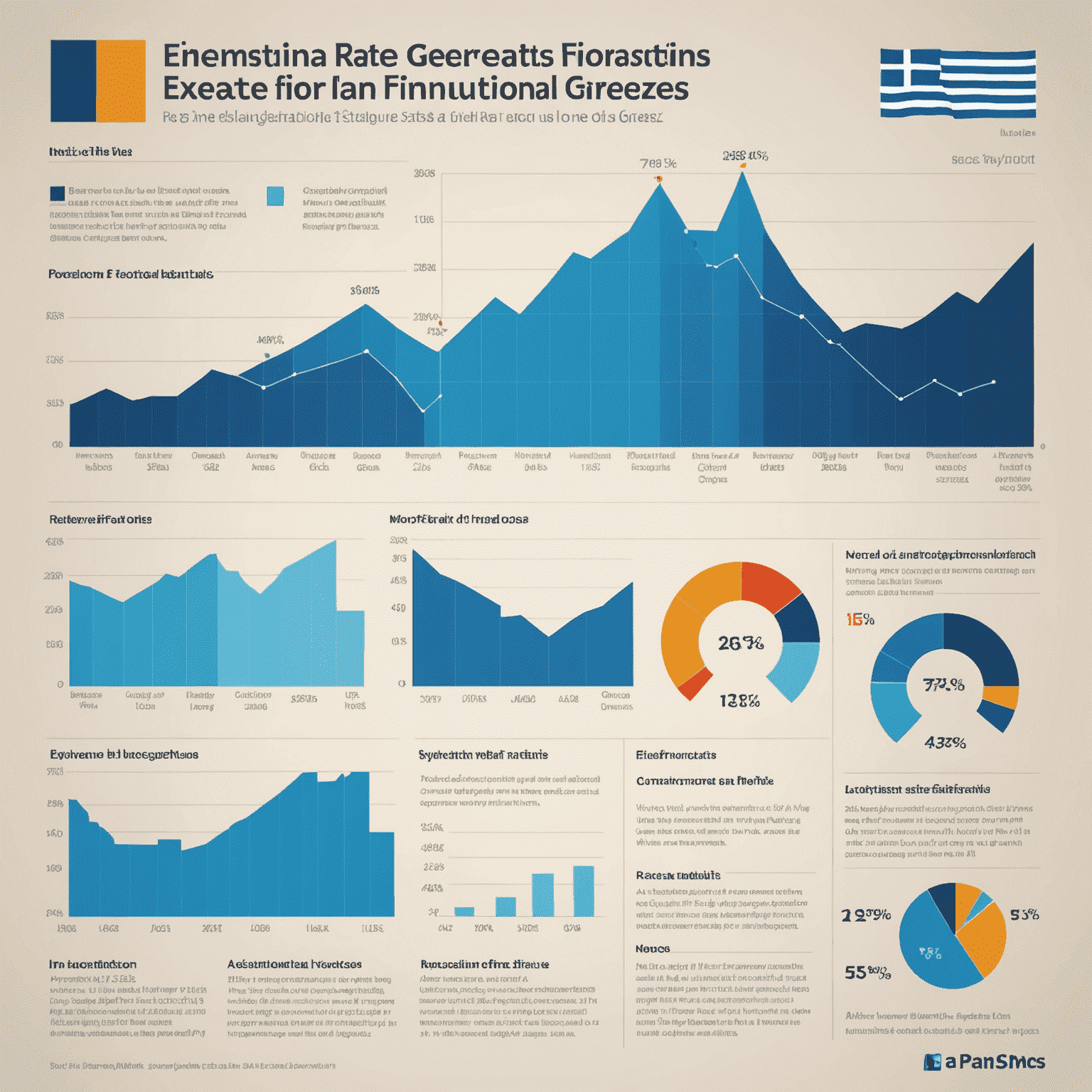 Infographic που παρουσιάζει τις προβλέψεις για τα επιτόκια των διαφόρων χρηματοοικονομικών προϊόντων στην Ελλάδα για τους επόμενους 12 μήνες